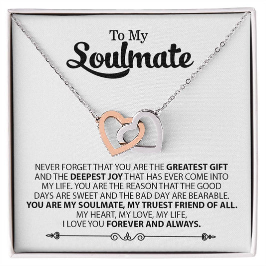 To My Soulmate | Interlocking Hearts necklace